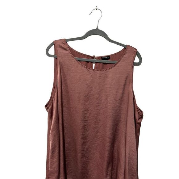 Torrid Walnut Georgette Double Layer Tank Top Size 3XL - Picture 4 of 10